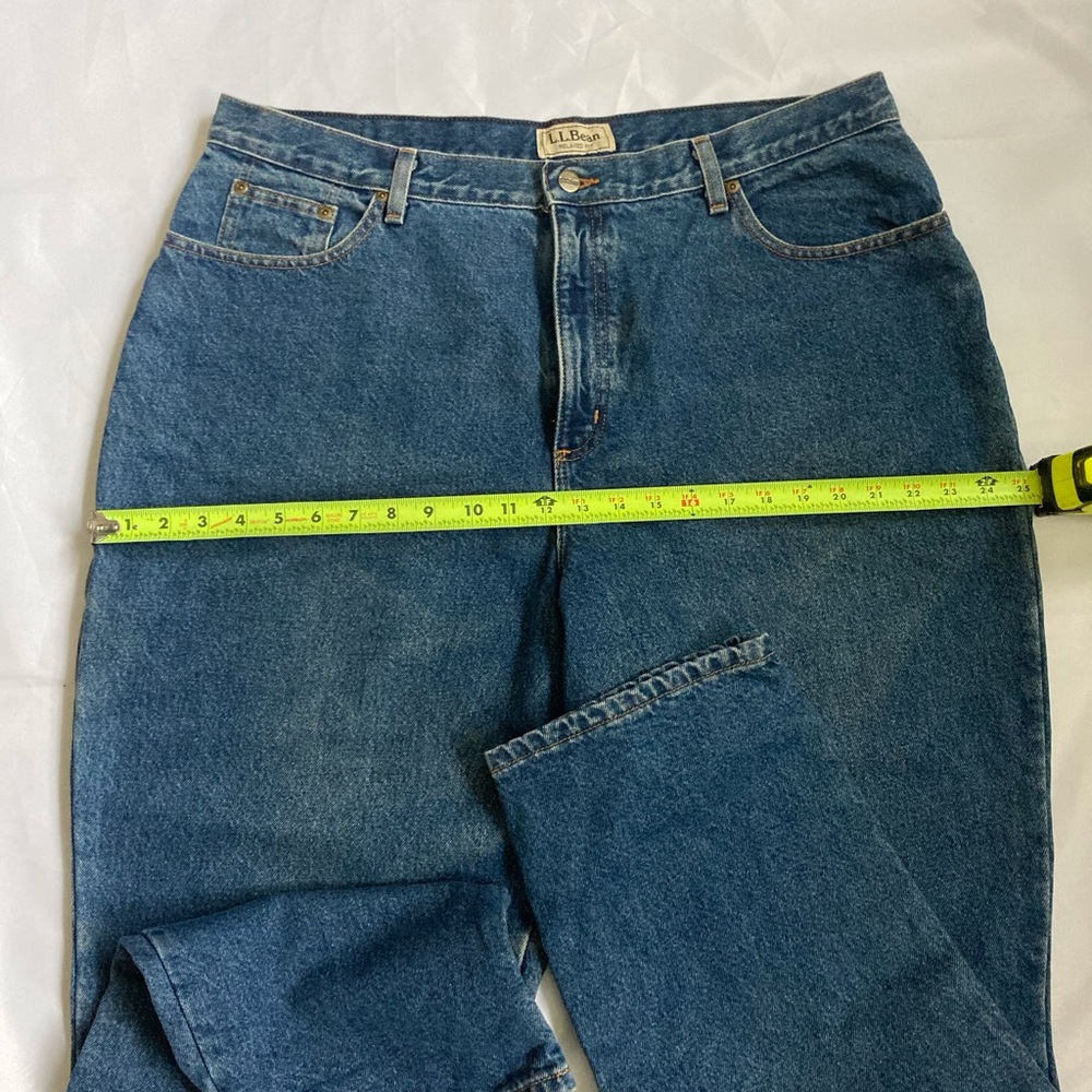 L.L.BEAN WOMEN’S FLANNEL LINED JEANS, VINTAGE. STRAIGHT LEG, SIZE 20 RELAXED FIT - Picture 13 of 14